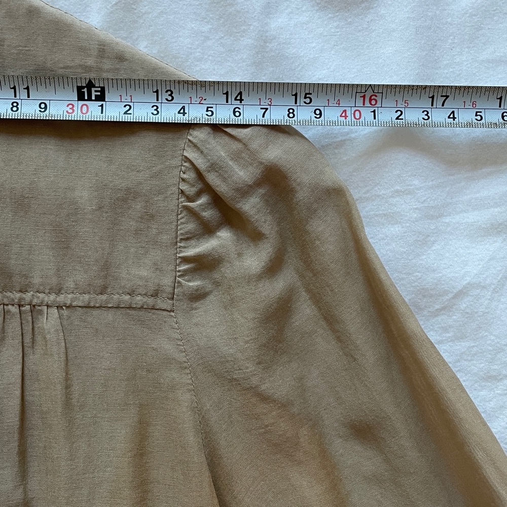 Dries Van Noten Light Brown Cotton Silk Button Down Shirt - Picture 12 of 12